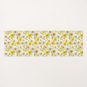 Yellow Watercolor Wildflower Pattern  Yogamat (Achterkant (horizontaal))