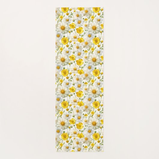 Yellow Watercolor Wildflower Pattern  Yogamat (Achterkant)