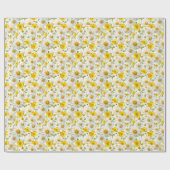 Yellow Watercolor Wildflowers Pattern Cadeaupapier (Vlak)