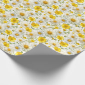 Yellow Watercolor Wildflowers Pattern  Cadeaupapier (Hoek)