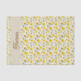 Yellow Watercolor Wildflowers Pattern  Tissuepapier