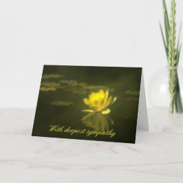 Yellow Waterlily Condolence Card Kaart