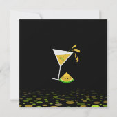 Yellow Watermelon Martini Birthday Party Invite Kaart (Achterkant)