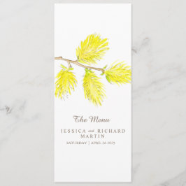 Yellow waterverf bruiloft menu