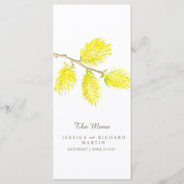 Yellow waterverf bruiloft menu