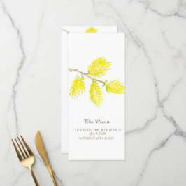 Yellow waterverf bruiloft menu