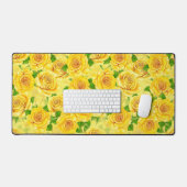 Yellow waterverf rozen patroon bureaumat (Keyboard & Muis)