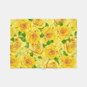 Yellow waterverf rozen patroon fleece deken (Voorkant (Horizontaal))