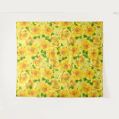 Yellow waterverf rozen patroon wandkleed (Voorkant (horizontaal))