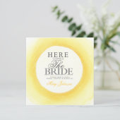 Yellow Waterverf Vrijgezellenfeest Party Invite Kaart (Staand voorkant)