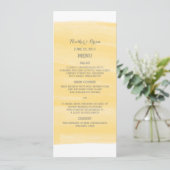 Yellow Waterverf Wedding Menu (Staand voorkant)