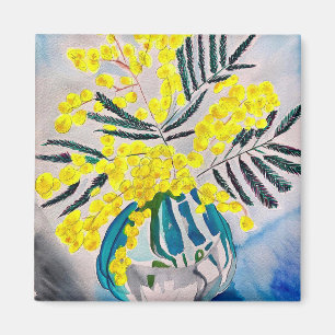 Yellow Wattle Australian native flower art magnet