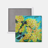 Yellow Wattle Australian native flower art magnet (Voorkant / Achterkant)