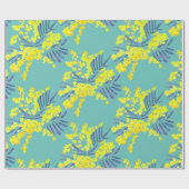 Yellow Wattle Mimosa Australische bloemkunst Cadeaupapier (Vlak)