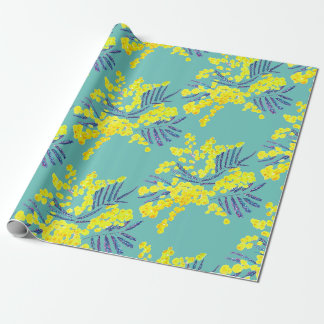 Yellow Wattle Mimosa Australische bloemkunst Cadeaupapier