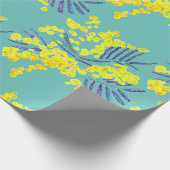 Yellow Wattle Mimosa Australische bloemkunst Cadeaupapier (Hoek)