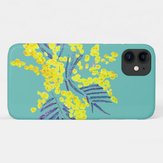 Yellow Wattle Mimosa Australische bloemkunst Case-Mate iPhone Case (Achterkant (horizontaal))