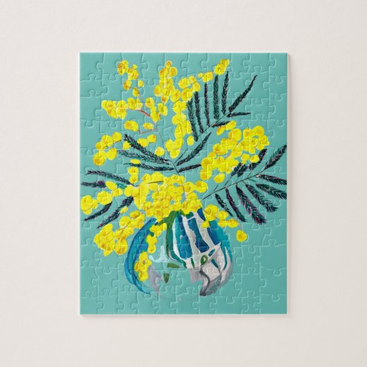 Yellow Wattle Mimosa Australische bloemkunst Legpuzzel (Verticaal)