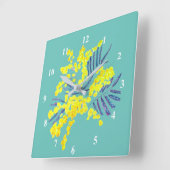 Yellow Wattle Mimosa Australische bloemkunst Vierkante Klok (Hoek)