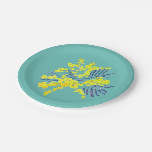 Yellow Wattle mimosa flower art Papieren Bordje (Gekanteld)