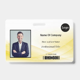 Yellow Wave Design foto-identificatie-ID Badge