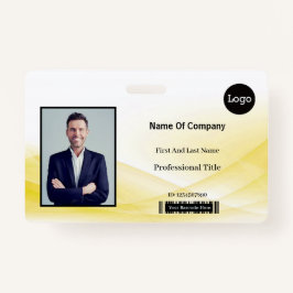 Yellow Wave Design foto-identificatie-ID Badge