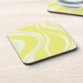 Yellow Waves Square Coaster Bier Onderzetter (Linkerzijde)