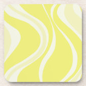 Yellow Waves Square Coaster Bier Onderzetter (Voorkant)