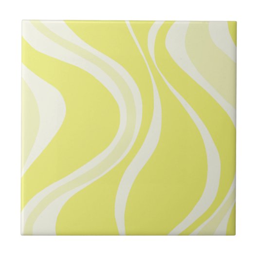 Yellow Waves Tile Tegeltje (Voorkant)