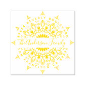 Yellow Wealth & Crowns Mandala Retouradres Zelfinktende Stempel (Design)