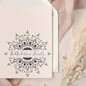 Yellow Wealth & Crowns Mandala Retouradres Zelfinktende Stempel