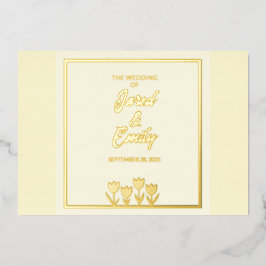 Yellow Wedding Flowers Folie Invitation Folie Uitnodiging