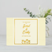 Yellow Wedding Flowers Folie Invitation Folie Uitnodiging (Staand Voorkant)