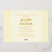 Yellow Wedding Flowers Folie Invitation Folie Uitnodiging (Achterkant)