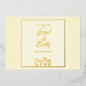Yellow Wedding Flowers Folie Invitation Uitnodiging (Voorkant)