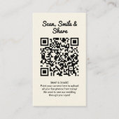 Yellow Wedding Photo Sharing Capture Love QR Code  Visitekaartje (Voorkant)