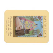 Yellow Wedding Save The Date Cat Couple Magneet (Horizontaal)