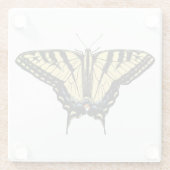 Yellow Western Swallowtail Butterfly Customizeable Glazen Onderzetter (Achterkant)