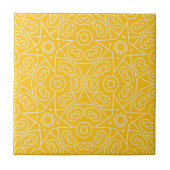 Yellow & White Abstract Geometric Pattern Tegeltje (Voorkant)