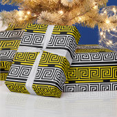 Yellow White Black Greek Key Fret Pattern Design  Cadeaupapier