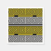 Yellow White Black Greek Key Fret Pattern Design  Servet (Voorkant)