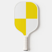 Yellow white checker patroon BBQ party Pickleball Paddle (Achterkant)