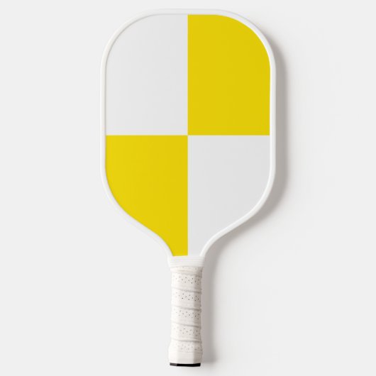 Yellow white checker patroon BBQ party Pickleball Paddle (Achterkant)