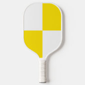 Yellow white checker patroon BBQ party Pickleball Paddle (Voorkant)