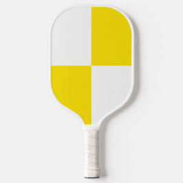 Yellow white checker patroon BBQ party Pickleball Paddle