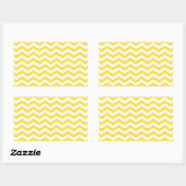 Yellow White Chevron Pattern Rechthoekige Sticker (Vel)