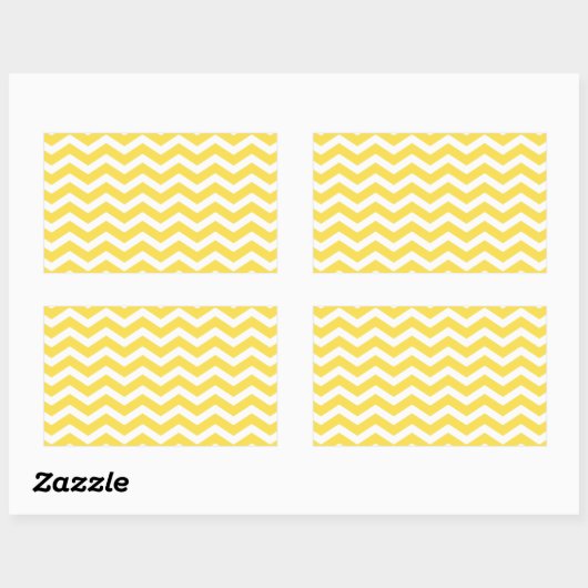Yellow White Chevron Pattern Rechthoekige Sticker (Vel)