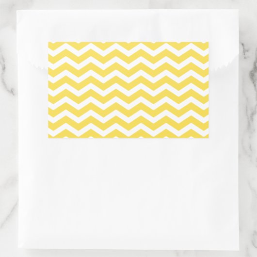 Yellow White Chevron Pattern Rechthoekige Sticker (Tas)