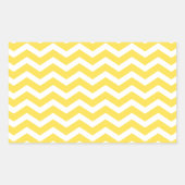 Yellow White Chevron Pattern Rechthoekige Sticker (Voorkant)