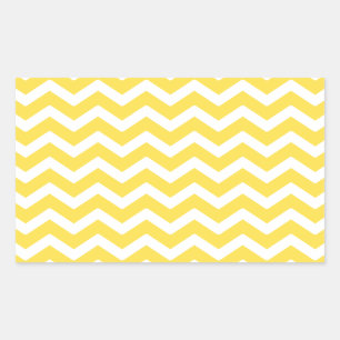 Yellow White Chevron Pattern Rechthoekige Sticker